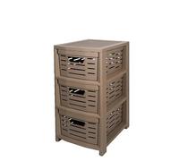 BELLI E FORTI Cassettiera Multiuso in Plastica Uniko 3 Cassetti Tortora 36,5 × 28,5 × 51,5 cm