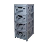 BELLI E FORTI Cassettiera Multiuso in Plastica Uniko 4 Cassetti Grigio 36,5 × 28,5 × 67,5 cm
