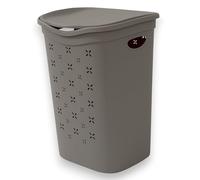Belli e FORTI Cesta Portabiancheria da Bagno, Tortora, Capacità di 55 Litri, Plastica Polipropilene, Colors Line Traforata Traspirante 37×39.5×53.5 cm
