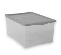 BELLI E FORTI Contenitori in Plastica con Coperchio Box L, Grigio, Ideali per Vestiti e come Portaoggetti, Adatti per Armadi e Garage, 55x39x25 cm