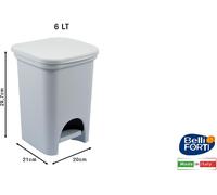 Belli E Forti Pattumiera a Pedale Colors Line litri 6 Bianco L32103
