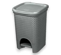 BELLI E FORTI Pattumiera da Cucina, Grigio Scuro, Capacità di 18 Litri, Plastica Polipropilene, Colors Line ad Intreccio 32×26.5×8.5 cm