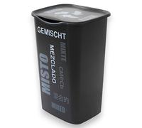 BELLI E FORTI Pattumiera Per Raccolta Differenziata Plastica, Vetro, Carta e Indifferenziata, In Plastica Capienza 50 Lt 37.5×36×53.5 cm (Mixed)