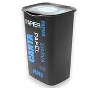 BELLI E FORTI Pattumiera Per Raccolta Differenziata Plastica, Vetro, Carta e Indifferenziata, In Plastica Capienza 50 Lt 37.5×36×53.5 cm (Paper)
