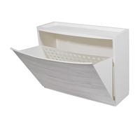 BELLI E FORTI Scarpiera Salvaspazio Componibile Effetto Legno Wood Bianco 51,5 x 16 x 39 cm