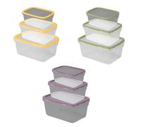 BELLI E FORTI Set 3 Pezzi Frigobox Contenitori da Cucina Rettangolare Ermetico Colors