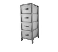 Belli&FORTI Futura Slim-Cassettiera 4 cassetti con Maniglia, Polipropilene, Tortora, Grande- 38 x 29.5 x 82 cm