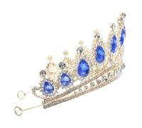 BELLIFFY 1 Pc da principessa con diamanti a goccia d'acqua di tiara del ballo di fine anno fata corone principesse coroncine principesse copricapo a goccia d'acqua Blue