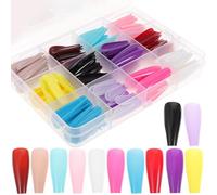 BELLIFFY 1 Scatola Press On Nails Unghie Finte da Ballerina in Abs Design Pieno Coprente e Vuoto per Nail Art Fai da Te a Casa e Matrimoni Accessori