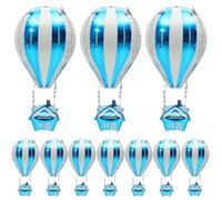 BELLIFFY 10 Pezzi di Palloncini in Alluminio a Forma di Mongolfiera per Decorazioni di Feste, Materiale Leggero e Uso come Accessori Fotografici