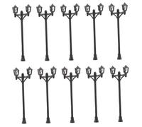 BELLIFFY 10 pezzi Lampioni da Giardino Doppio Faretto con Base Liscia Modelli Mini Lampade da Esterno per Decorazione e Paesaggistica Materiale Resistente e Sicuro per Tavoli da Sabbia e