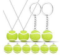 BELLIFFY 10 Pezzi Mini Pendenti Pallina da Tennis per Gioielli Sportivi Fai da Te Charm Bracciali Collane Portachiavi Idee Regalo Tennisti