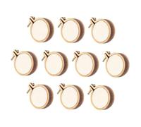 BELLIFFY 10sets Mini Telai Ricamo in Legno Anelli Miniature Per Punto Croce Diy Cornici Rotonde Te Per Pendenti e Decorazioni Artistiche