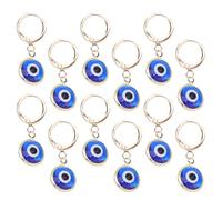 BELLIFFY 12 pezzi Portachiavi Occhio Turco in Metallo Resistente Pendenti Evil Eye Blu per Borse e Chiavi Accessori Versatili e Artigianali Contro Malocchio Decorazioni Unisex per Uso