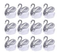 BELLIFFY 12 Pezzi Scatoline Bomboniere Cigno Stile Europeo Plastico Argento