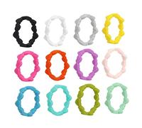 BELLIFFY 12pezzi Anelli Silicone Cuore Traspiranti Per Sport Anelli Sostitutivi Per Matrimonio Impermeabili e Resilienti Di Gioielli Per Dita e All Aperto