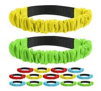BELLIFFY 16 Pezzi Fasce Elastico per Gara Tre Gambe Colorate Accessori per Staffetta da Gioco all Aperto per Feste Team Building e Giochi in Cortile