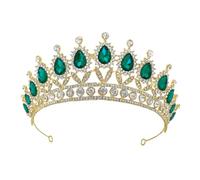 BELLIFFY 1pezzi Ti Presento Un Titolo Per Tuo Prodotto Che Soddisfa Tutti Requisiti Specificati Coroncina Sposa Cristallo Verde Cerchietto Elegante Per Cerimonie e Matrimonio Accessori Per