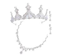 BELLIFFY 1set Accessori Per Bambine Collana e Orecchini Glitterati Per Feste e Spettacoli Elegante Cerchietto Con Strass Per Compleanni e Eventi Speciali