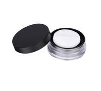 BELLIFFY 2 pezzi Contenitore Cipria Vuoto con Reticolo Elastico e Porta Piumino Custodia Rotonda per Polvere Libera Nero Portatile e Antiperdita