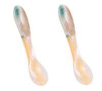 BELLIFFY 2 Pz Cucchiaio per maschera a conchiglia strumenti per la cura della pelle del viso cucchiaio da tazzina tavolozza di trucco palette spatole maschera cucchiai cosmetici Beige