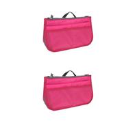 BELLIFFY 2 Pz Fodera per borsetta piccola pochette cosmetica borsa da toilette da viaggio da donna In viaggio inter borsone inter borse per il trucco custodia da viaggio nylon Rosy