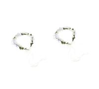 BELLIFFY 2 Pz ghirlanda di hair charms Fascia bianca fascia per ghirlanda di fiori floreale per ragazze copricapo da festa copricapo da sposa di fiori