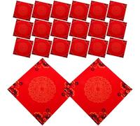 BELLIFFY 20 Fogli Carta Xuan Rossa Sumi per Calligrafia Cinese Carta Fu Vuota Quadrata per Decorazioni Capodanno e Festival Calligrafia Tradizionale con Tecnica Cera Colori Vivaci e