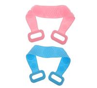 BELLIFFY 2pezzi Scrub Per Schiena Silicone Da Telo Da Bagno Esfoliante Lungo Blu e Rosa e Massaggiante Design Doppio