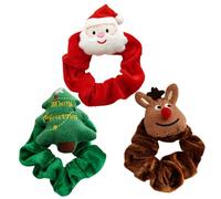 BELLIFFY 3 Pezzi Elastici Capelli Natalizi in Morbido Plush Accessori per Donne e Ragazze Fermagli Elastici Resistenti e Non Danneggiano i Capelli per Feste e Uso Quotidiano