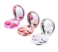 BELLIFFY 3 pezzi Porta Lenti Contatto Portatile a Forma Rotonda Custodia in Materiale Resistente per Viaggi e Uso Quotidiano Colori Argento Rosa e Oro Rosa