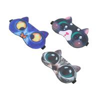 BELLIFFY 3pezzi Maschera Per Sonno Forma Di Gatto Morbido Occhi Coprimask Notte Per Donne Design Carino e Funzionale Di Maschere Per Riposo Con Eccellente Effetto Anti-luce Per Viaggi e