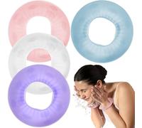 BELLIFFY 4 Paia Polsini in Silicone per Lavare Viso Fasce Antispruzzo Riutilizzabili per Skincare e Lavori Domestici Morbidi e Delicati sulla Protezione Braccia e Abiti Colori Vivaci Bianco