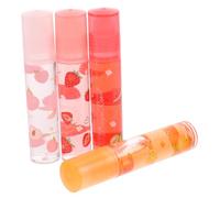 BELLIFFY 4 Pezzi Balsamo Labbra Trasparente Idratante Frutta Gusto Set Lucidalabbra Roll-on Pomata Protettore