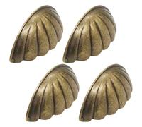 BELLIFFY 4 Pezzi Maniglia a Conchiglia Vintage in Lega di Zinco per Mobili | Finitura Caffè, Installazione Semplice, Dettaglio Raffinato, di Credenze, Porte e Armadi