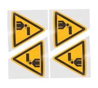 BELLIFFY 4 pezzi Segnale Avvertimento Testa Triangolare Adesivo PVC Resistente per Macchine Sicurezza Protezione Industriale Facile Installazione