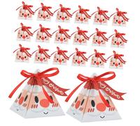 BELLIFFY 50 Pezzi Scatole Regalo Natalizie Triangolari per Caramelle e Biscotti Scatoline Festa di Natale Decorazioni Festive Multiuso per Dolci e Regali