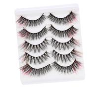 BELLIFFY 5paia Colored False Eyelashes for Halloween Cosplay Multi-layered Design Comfortable and Easy to Apply for Festivals and Parties