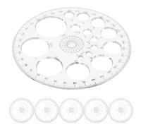 BELLIFFY 6 Pezzi Goniometro Circolare in Plastica, Strumento Multiuso | Sagoma per Tracciare Linee, Scala Incisa Chiara, Superficie Liscia, per Studenti D'arte e Tecnici