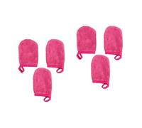 BELLIFFY 6 Pz guanti struccanti guanti da doccia per il viso guanto esfoliante pulire tampone per la pulizia del viso pulito tamponi per la pulizia guanti per la rimozione del trucco Rosy