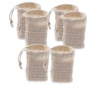 BELLIFFY 6pezzi Sacchetti Porta Sapone in Rete Naturale Con Corda Salva Sapone Esfoliante e Multiuso Per Bagno e Viaggio Per Solido e Accessori Casa