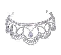 BELLIFFY accessorio per a bandalette the ritual party wedding dress copricapo per ragazza gioielli per da sposa Diademi copricapo da sposa per la sposa strass Silver