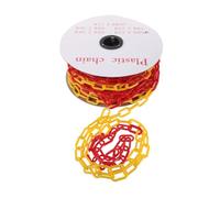 BELLIFFY Catena Barriera in Plastica 6 Mm Giallo e Rosso 25 M per Controllo Traffico e Sicurezza Vialetto, Barriera di Sicurezza Resistente alle Intemperie Collegamenti Rapidi per Uso
