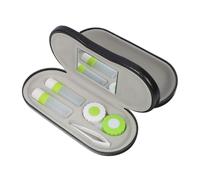 BELLIFFY Custodia Rigida Occhiali da Vista Portatile Nera Specchio | Due Lati, Design Due-in-uno, per Viaggi e Trasferte, Rivestimento in Cuoio e Flanella, Formato Compatto