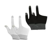 BELLIFFY Guanti da Gioco Dita Touchscreen 2 Paia per Mobile, Manicotti per Dita Gaming Traspiranti e Antiscivolo, Comodi e Leggeri per Giocatori su Smartphone, Colori Nero e Bianco