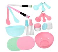 BELLIFFY Maschere Facciali Diy Set Ciotole Per Cosmetici Rosa e Con e Cucchiai Utensili Per Creazione Maschere Facciali Te Per Skincare e