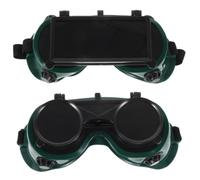 BELLIFFY Occhialini Protettivi per Saldatura 2 Pezzi Design a Fori Rotondi in Plastico Verde per Saldatori Protezione Contro Schizzi e Ventilazione per Saldatura e Brasatura Stili multipli