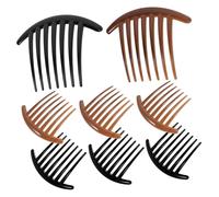 BELLIFFY Pettini Per Chioma in Acrilico Laterali a 7 Denti, Set Da 10 Pezzi (nero e Caffè), Inserto Pratico Per Donna e Ragazza Uso Quotidiano, Dimensioni Portatili Per Acconciature Multiple