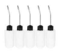 BELLIFFY Set da 5 Flaconi Erogatori di Olio da 120 Ml per Macchina da Cucire Bottiglie in Plastica Trasparente Beccuccio Esteso in Metallo e Applicatore ad Ago Dispenser Lubrificante