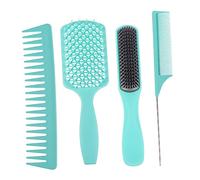 BELLIFFY Set Di 4 Pettini Da Massaggio Strumenti Per Lo Styling Dei Pettine in Plastica Pettine Per Bagnati E Asciutti Districante Green Mom